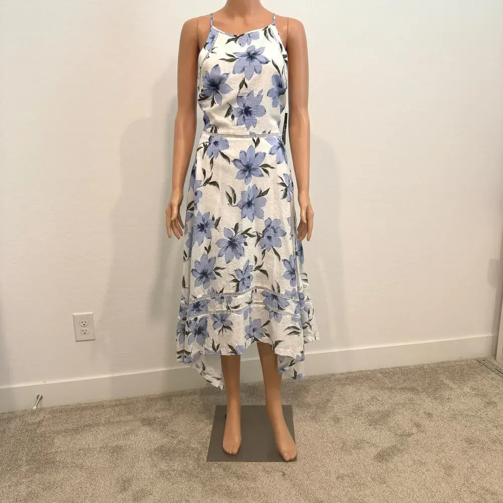 Lulus Zahara medium asymmetrical handkerchief hem floral dress D2 2998 - Picture 11 of 12